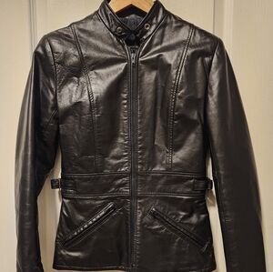 Real Leather Motorcycle Coat